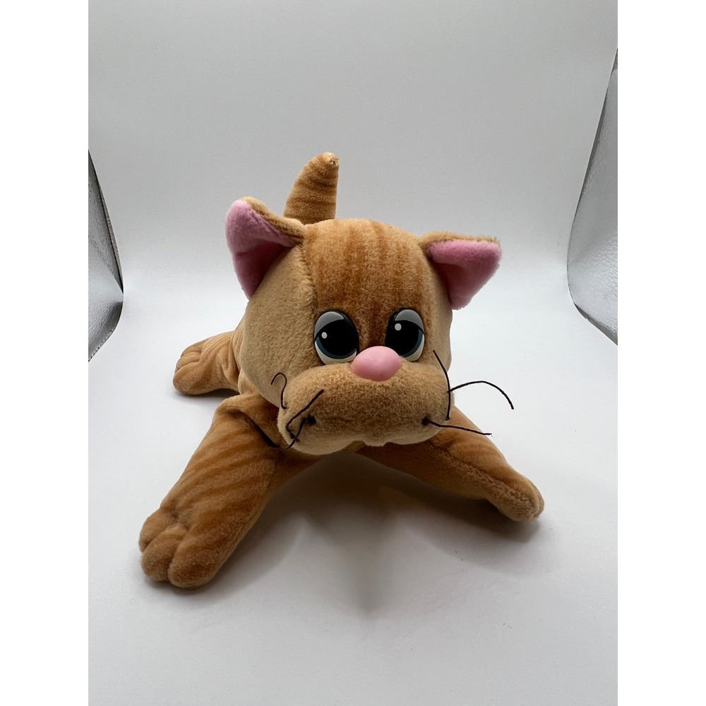 VTG Tonka PUR-R-RIES Newborns Orange Tabby‎ Cat W Blue Eyes Plush 8" 1980s Toys